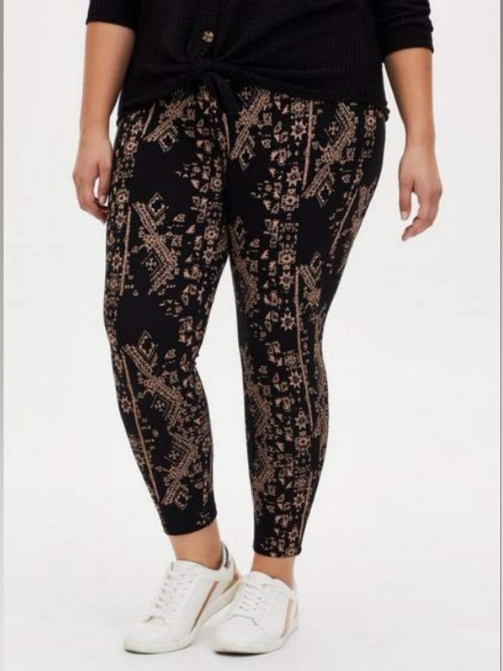 Torrid Signature Waist Premium Black Peach Geometric Leggings 2 2X 18 20 NWT